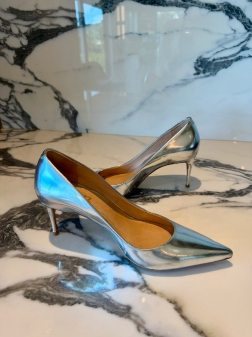 Schutz Silver Leather Pump